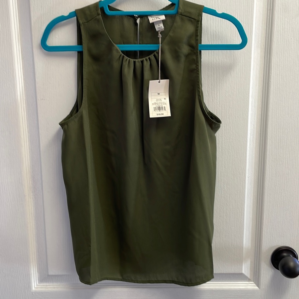 NWT a new day green polyester tank top